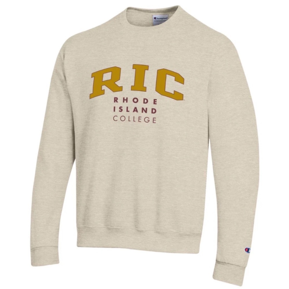 Champion RIC Rhode Island College Crewneck Sweatshirt - Oatmeal